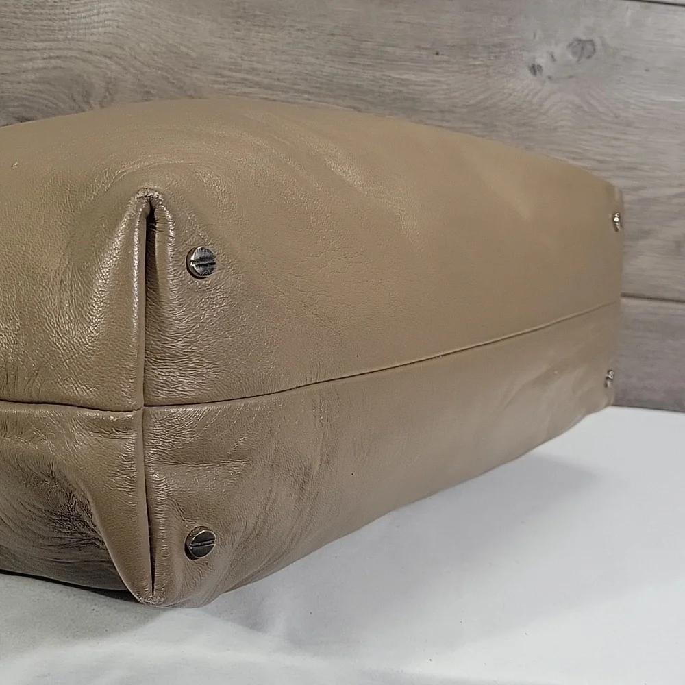 Theory Taupe Soft Leather Tote Bag